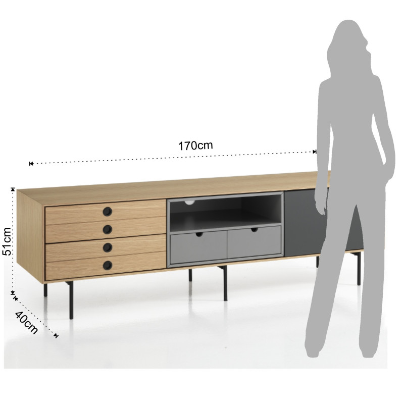Madia Porta Tv Hero 175 X 41 H.45 Cm