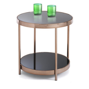 Zoom Tavolino / Comodino Two Rings Rose Gold 51X51X8 Cm