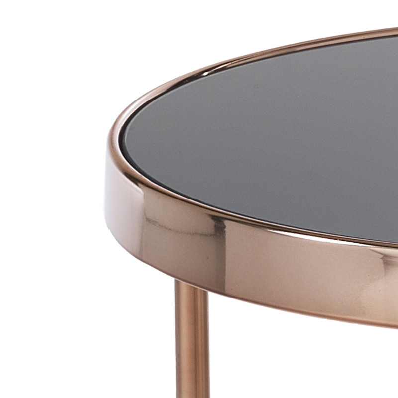 Tavolino / Comodino Two Rings Rose Gold 51X51X8 Cm