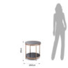 Tavolino / Comodino Two Rings Rose Gold 51X51X8 Cm