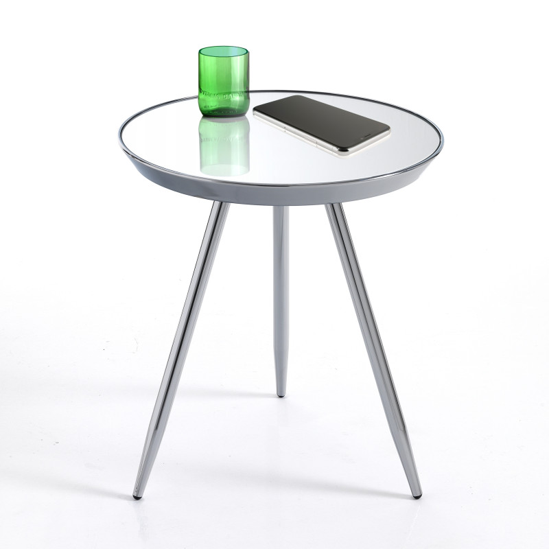 Tavolino / Comodino Spok Chrome 46X44X8 Cm