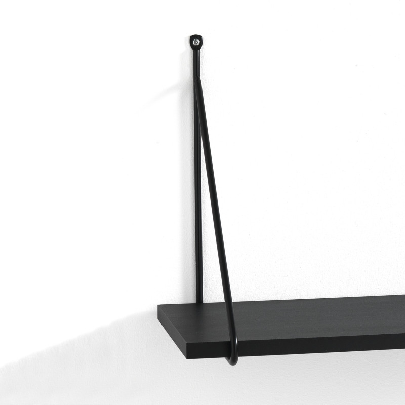 Mensola Da Parete Fast Black 24 X 65 H.4 Cm