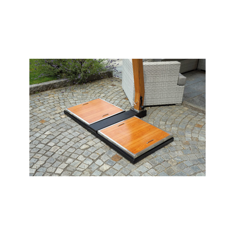 Ombrellone P.Lat. 3,5X3,5 Alu.Eff.Legno-Sabbia Moia