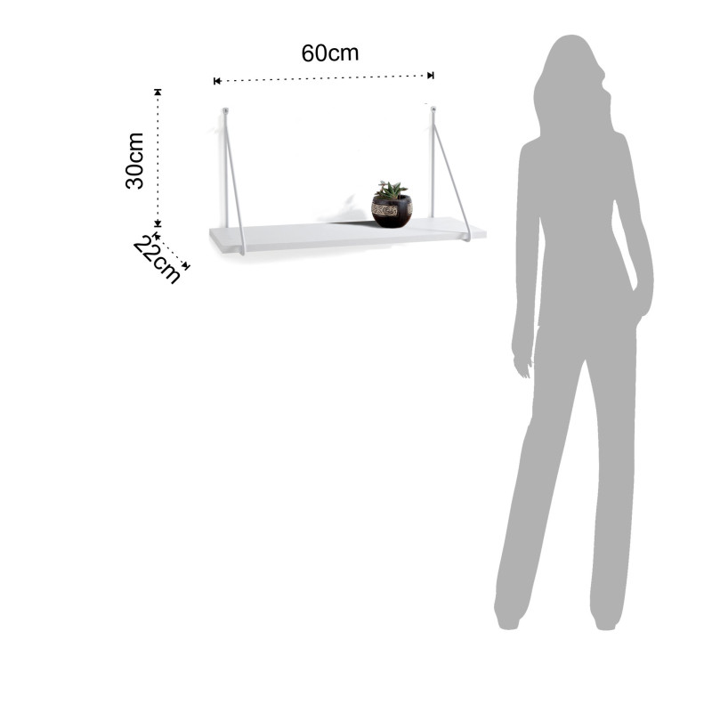 Mensola Da Parete Fast White 24 X 65 H.4 Cm