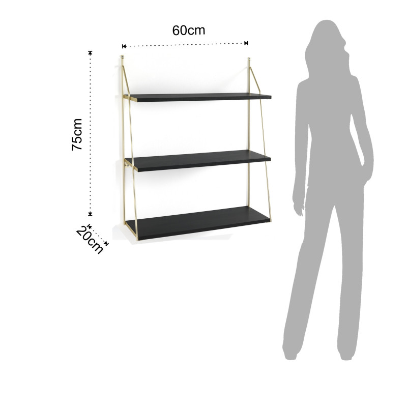 Mensola Da Parete Fast Big Black 79 X 23 H.11 Cm