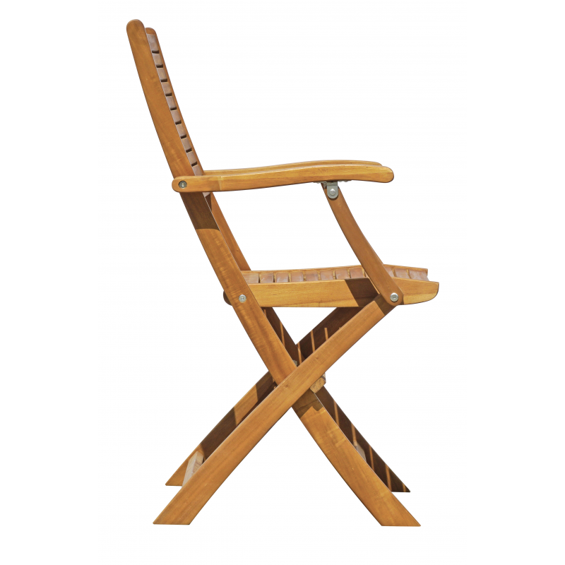 Set Di 2 Sedie Pietrasanta In Acacia Pieghevole Con Braccioli Moia