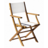 Set Di 2 Sedie Venturina In Acacia Pieghevole Con Textilene Con Braccioli Moia