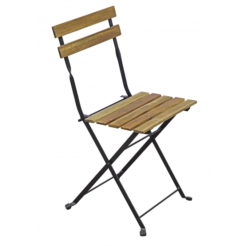 Set Bistrò In Ferro E Acacia Fsc Scura - 2 Sedie E Un Tavolo 55X54 Cm Moia