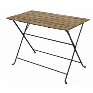 Zoom Set Bistrò In Ferro E Acacia Fsc Scura - 4 Sedie E Un Tavolo 100X54 Cm Moia