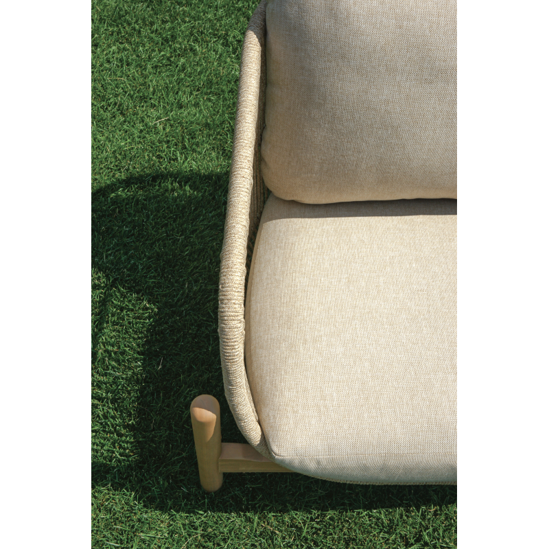 Salotto Lamezia In Acacia Certificata Fsc Color Teak Con Corda Color Naturale Moia