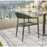 Poltrona Milano In Alluminio Grigio Antracite Con Corda Sintetica Verde Moia