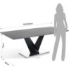 Tavolo Allungabile Valy Cement 170 X 100 H17 Cm