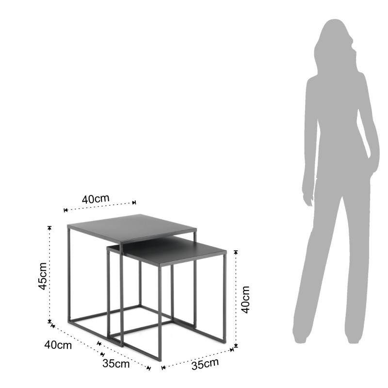 Set 2 Tavolini Thin 43X42X4,5 Cm