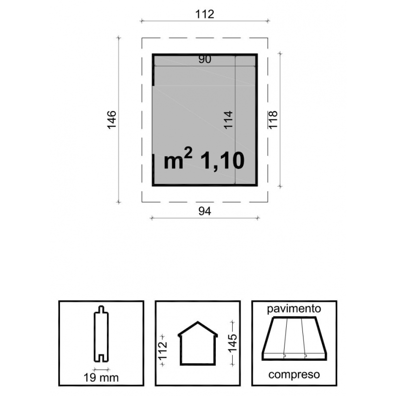 Casetta Emily Cm. 105X130 Losa