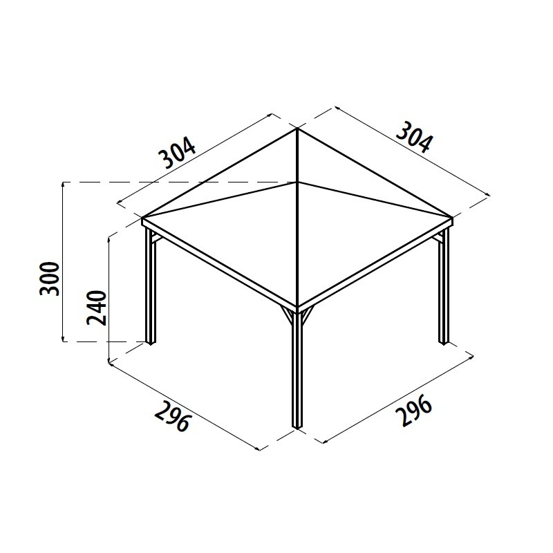 Gazebo Ischia 300X300 Senza Grigliati Losa