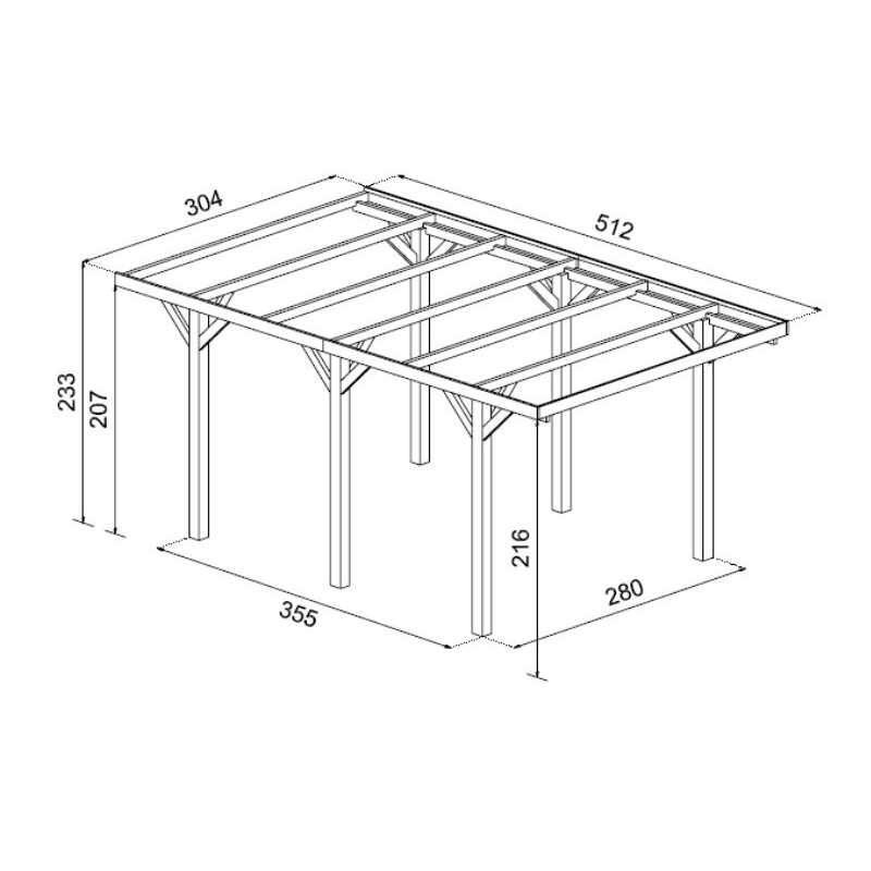 Carport Singolo Senza Copertura Losa