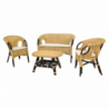 Salotto lucrezia 4pz rattan con c noce naturale rattan