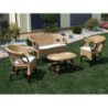 Salotto lucrezia 4pz rattan con c noce naturale rattan