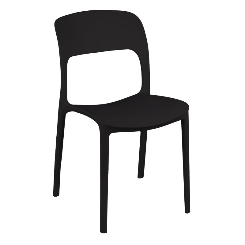 Sedia polipropilene Risto impilabile antracite cm47x52h83
