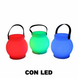 Lampada led plastica ricaricabile multicolor tondo cmø15h15