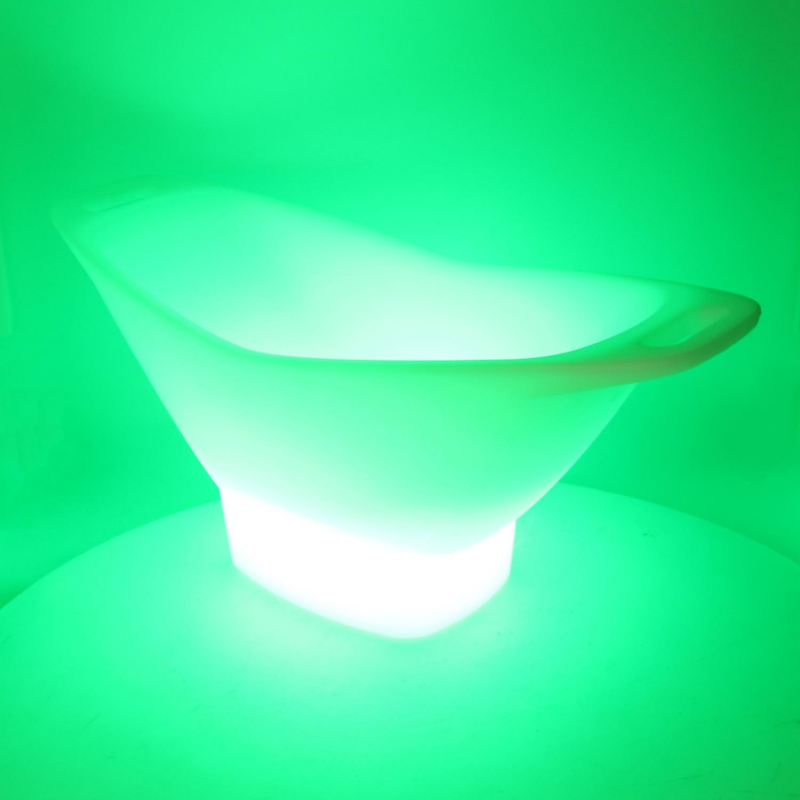 Lampada led plastica ricaricabile con portabottiglie multicolor ovale cm64x30h28