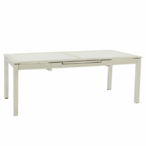 Tavolo polyrattan adila bianco ghiacciorett. cm160/220x100h76 allungabile