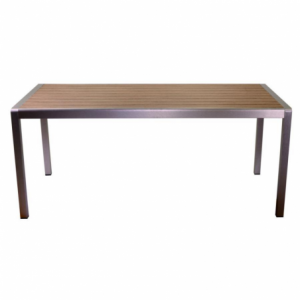 Zoom Tavolo alluminio polywood seattle marrone rettangolare cm180x90h76