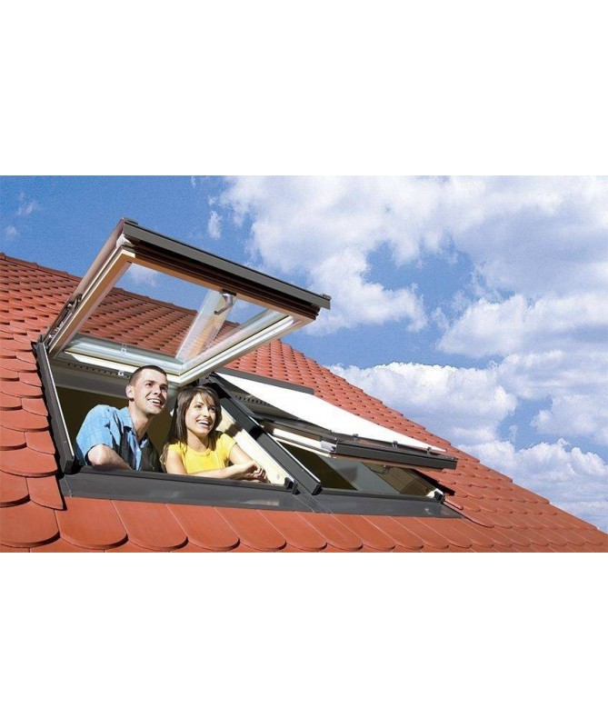 FINESTRA TETTO PPP-V CON DOPPIA APERTURA PRESELECT IN PVC colore bianco