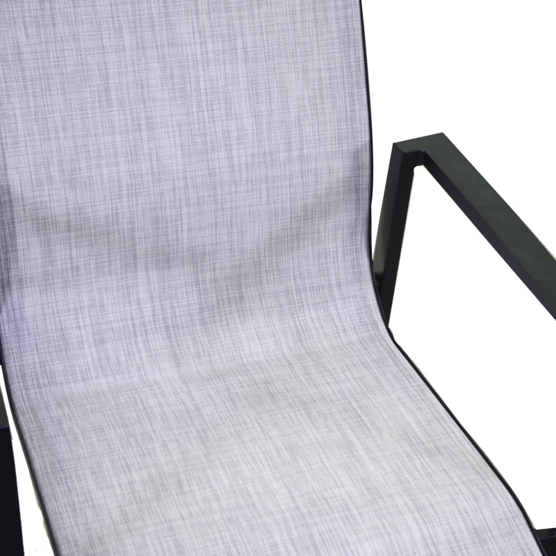 Poltrona alluminio e textilene cleveland antracite cm56,5x65h93