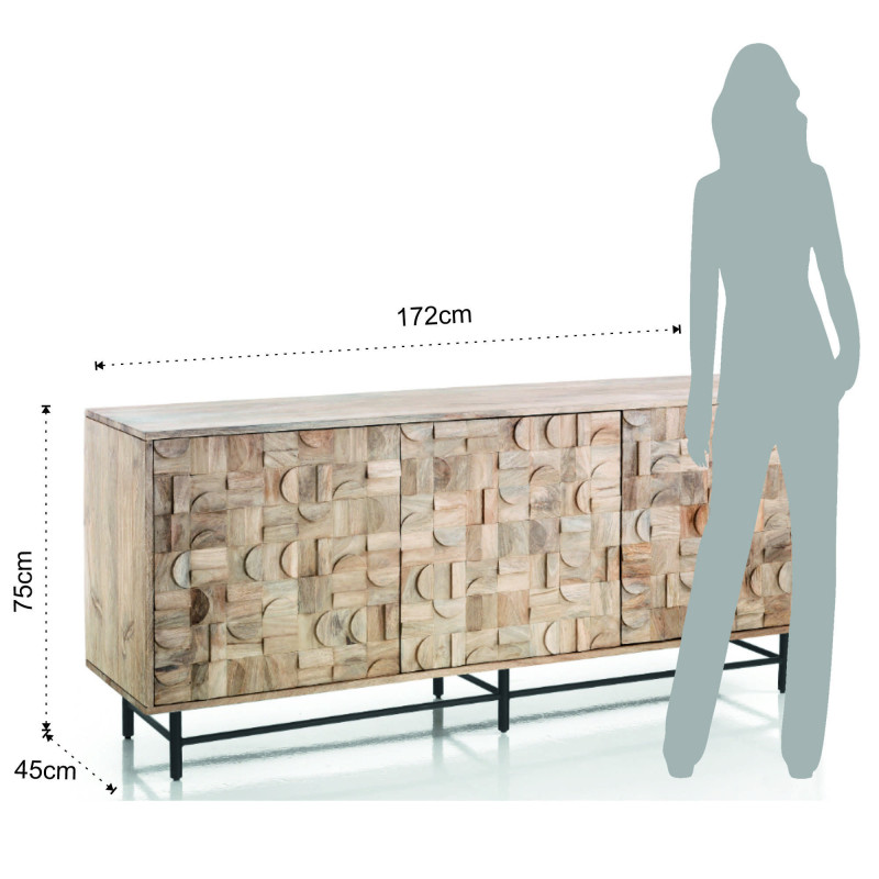 Madia 3 Ante Amon 182X52X81 Cm