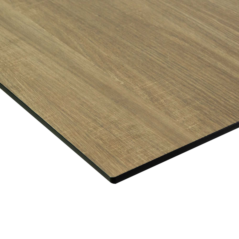 Top tavolo hpl effetto legno naturale quadro cm59x59x1