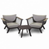 Salotto alluminio riverside tortora con cuscini crema (bracciolo in hpl) 3 pezzi