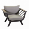 Salotto alluminio riverside tortora con cuscini crema (bracciolo in hpl) 3 pezzi