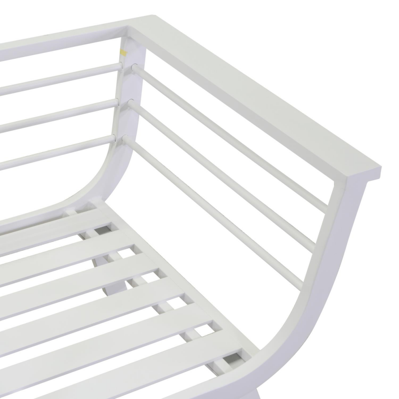 Salotto alluminio Riverside bianco con cuscini grigio 3 pezzi