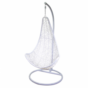 Zoom Dondolo pensile Rialto bianco con supporto e cuscino verde cm82x65h124