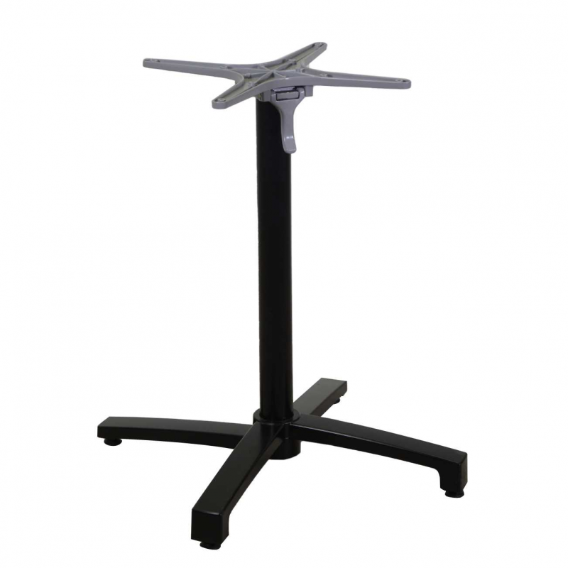 Base tavolo alluminio nero ribaltabile cm52x52h72