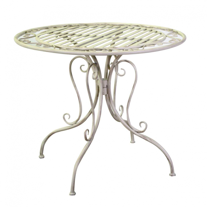 Tavolo metallo ragusa avorio tondo cm ø90h75