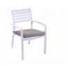 Poltrona alluminio new Boston bianco con cuscini grigio cm58x57h88
