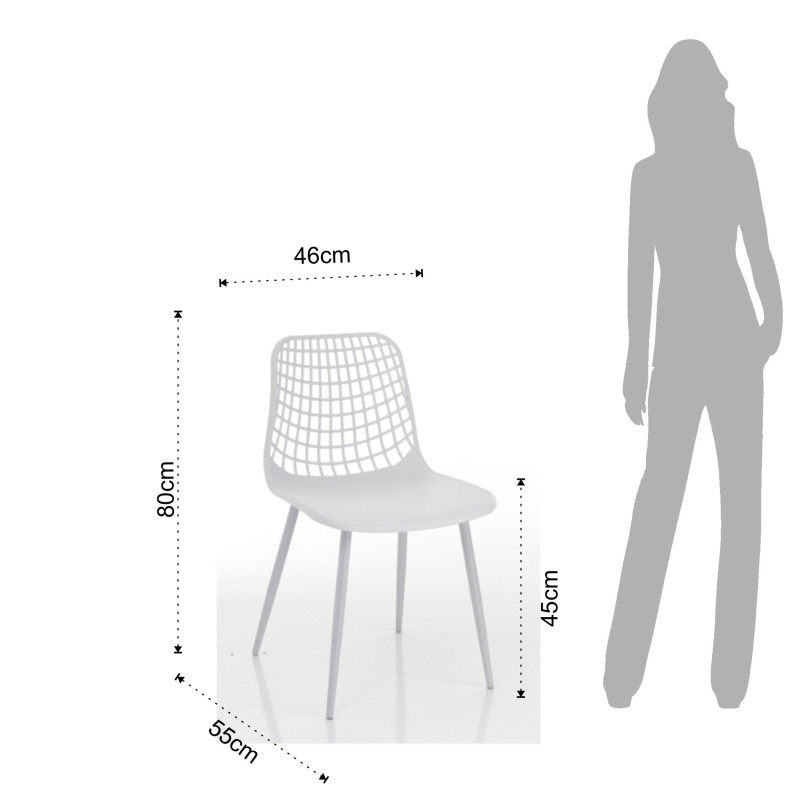 Sedia Da Interno / Esterno Nairobi White 64 X 47 H.65 Cm