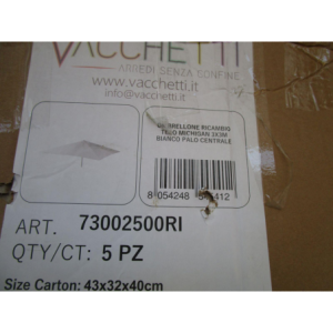 Zoom Ombrellone ricambio telo michigan 3x3m bianco palo centrale