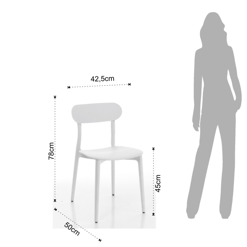 Sedia Da Interno / Esterno Stoccolma White 15X69X96 Cm