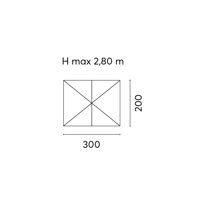 Ombrellone Nevada 3x2 Palo Centrale Antracite Manov Telo Ecru' Moia