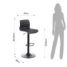 Sgabello Bar Garbo Black 46X55 H44 Cm