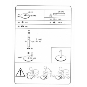 Zoom Ombrellone solo base bianco cm ø41,5 kg15 misura tubo 28x0,12x4,8