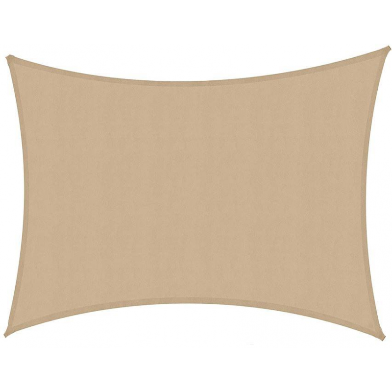 Vela ombreggiante tessuto rettangolare sabbia cm300x300x400