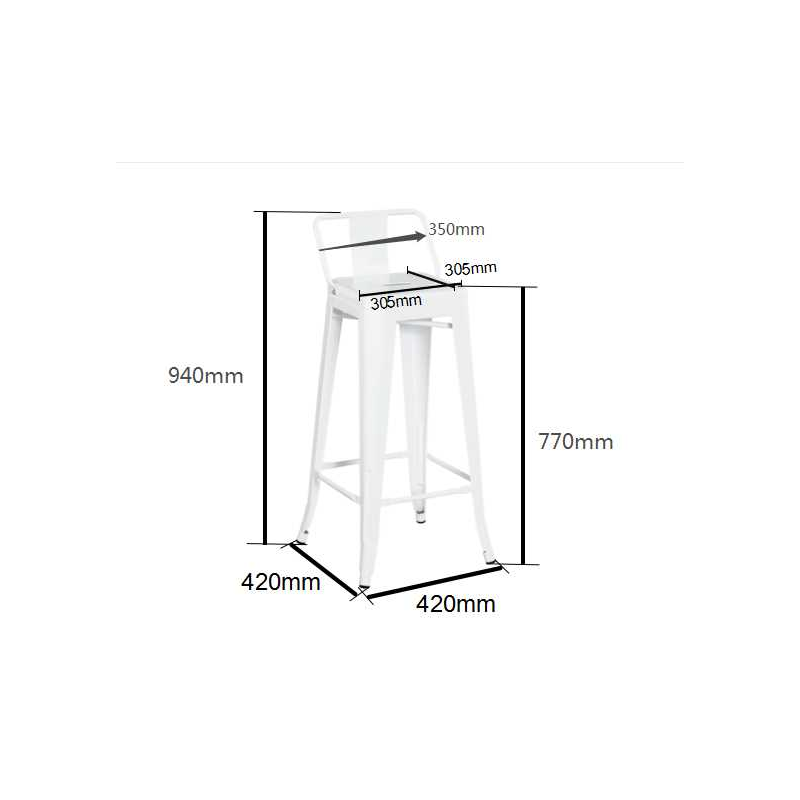 Sgabello ferro new bristol galvanizato cm42x42h77/94