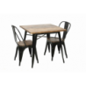 Tavolo ferro new bristol top legno neroquadro cm80x80h76