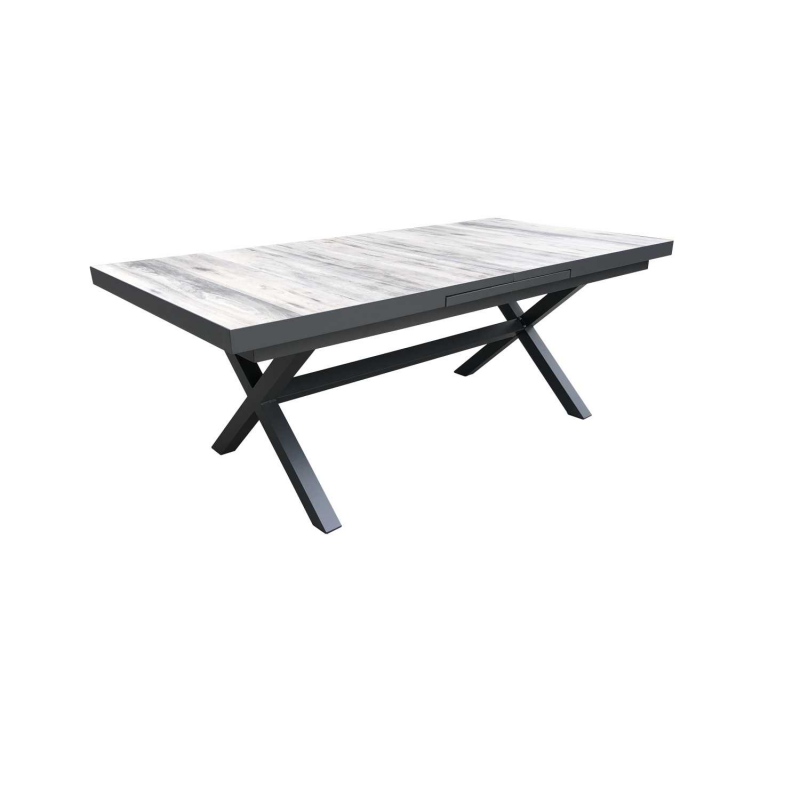 Tavolo alluminio Dover allungabile antracite cm200/260x100h75