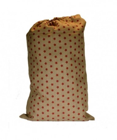 Sacchetto juta stelle rosso cm60xh95x1