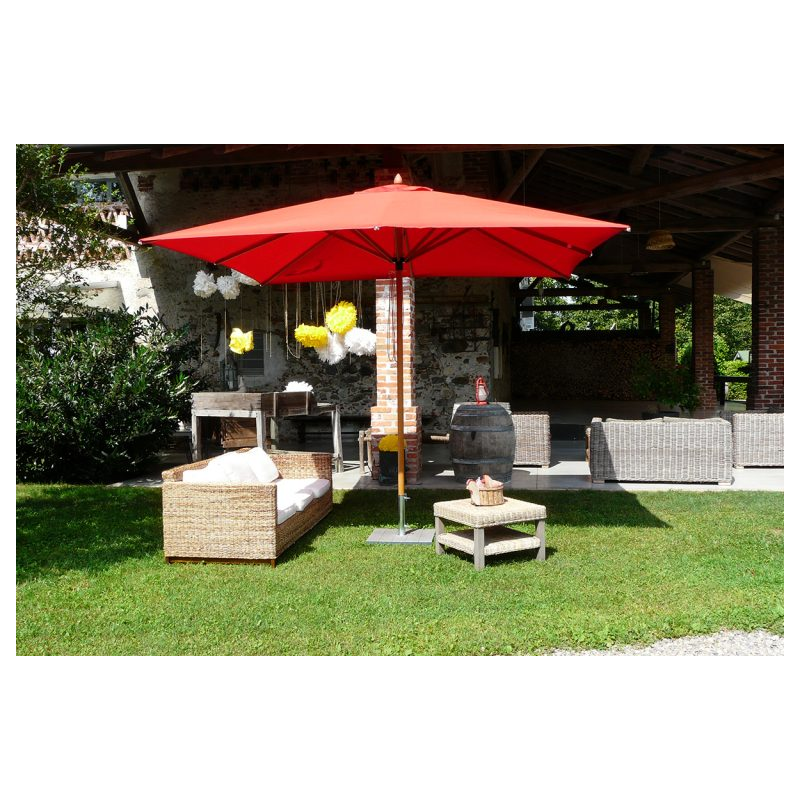 Ombrellone palo centrale Fibrasol wood Made in Italy - 300 x 300 cm